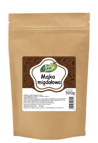 Mąka Migdałowa Mielone Migdały 500 g SunPlant