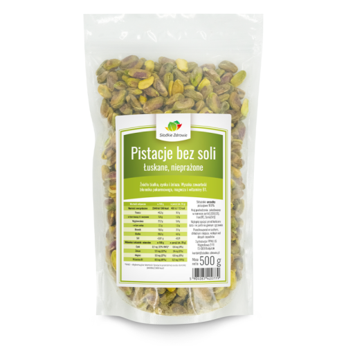 Pistacje Łuskane Niesolone Naturalne 500 g Słodkie Zdrowie