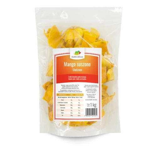 Mango Suszone Plastry Słodzone 1000 g Słodkie Zdrowie