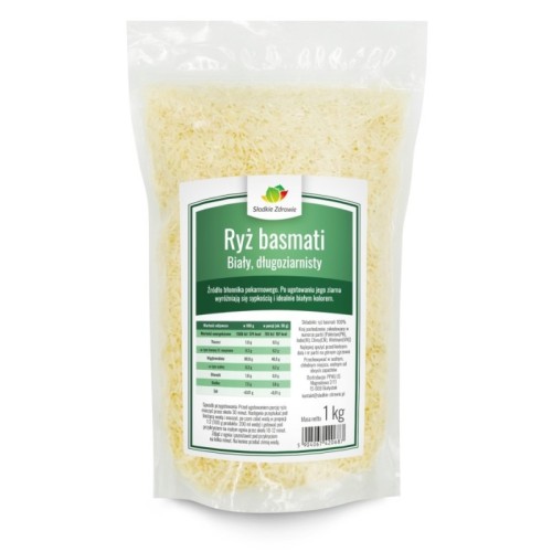 Ryż Basmati Aromatyczny Długoziarnisty 1000 g Słodkie Zdrowie