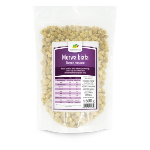 Morwa Biała Suszona Naturalna 500 g Słodkie Zdrowie