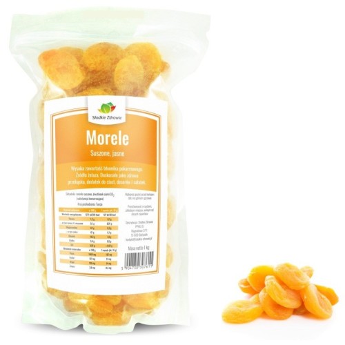Morele Suszone Jasne Naturalne 1000 g Słodkie Zdrowie