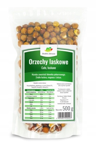 Orzechy Laskowe Całe Naturalne 500 g Słodkie Zdrowie