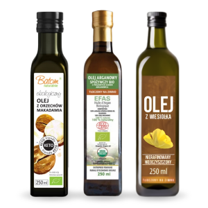 Zestaw olejów premium Naturalsite – makadamia + arganowy + sezamowy