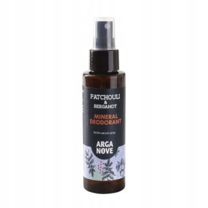 Dezodorant mineralny ałunowy spray Paczula Bergamotka 100ml Arganove