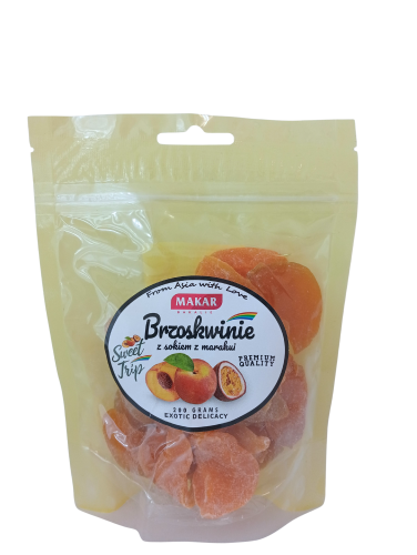 Brzoskwinie  krojone suszone z sokiem z marakui  200g MAKAR