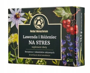 Suplement diety Lawenda i różeniec na stres 30 kapsułek  Herbal Monasterium