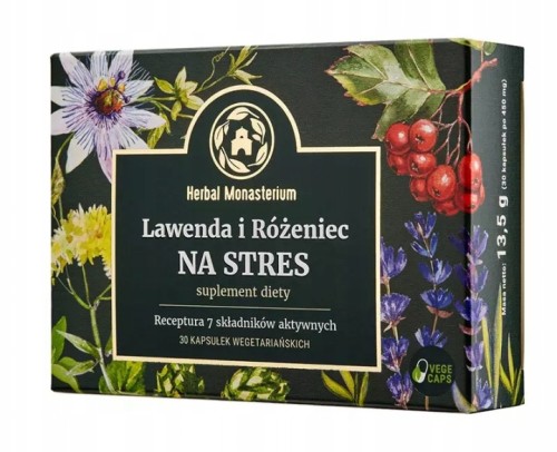 Suplement diety Lawenda i różeniec na stres 30 kapsułek  Herbal Monasterium