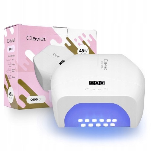 Lampa biała UV/LED Q100 BL, 48W, 57x LED, lustrzane dno, Clavier