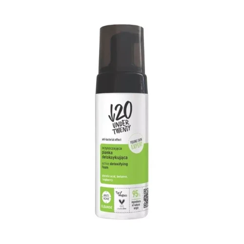 Oczyszczająca pianka detoksykująca do twarzy z kwasami Under Twenty 150 ml